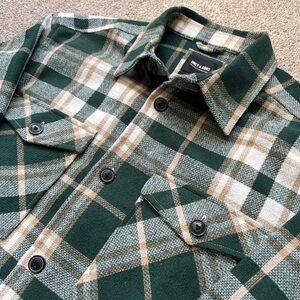 Mens Only and Sons Plaid Check Over Shirt Size Large EUC